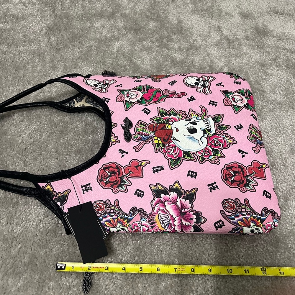 Ed Hardy Pink Skull and Floral Women's Bag - Picture 5 of 5